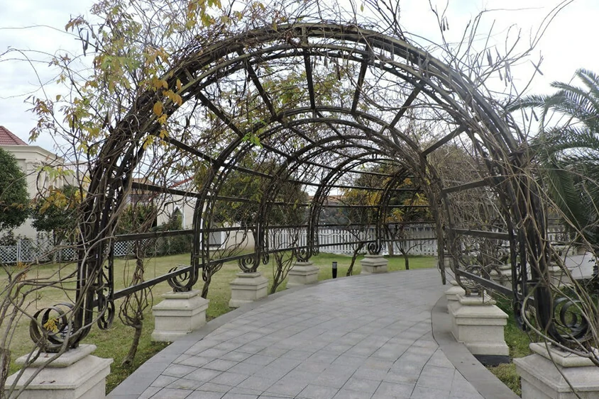 Flower-arched walkway