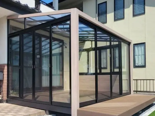 Existing porch converted into enclosed sunroom