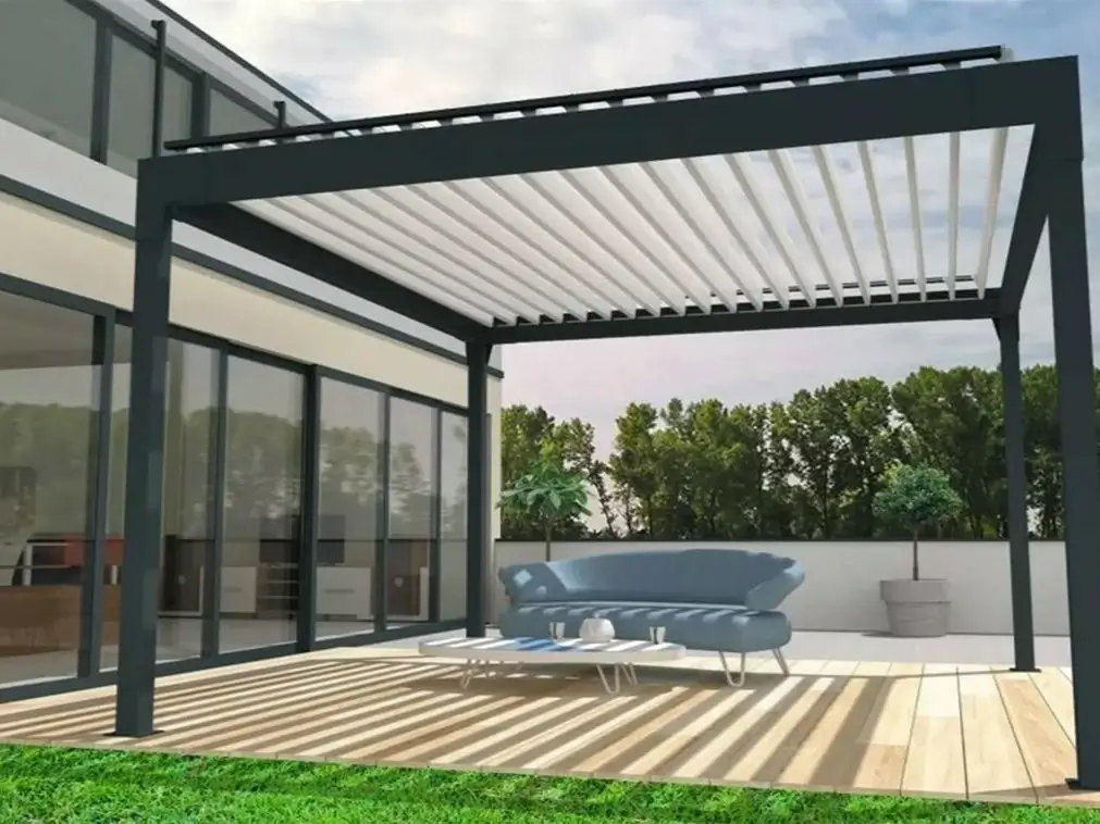 Modern Aluminium Pergola Used As A Garden Terrace Canopy