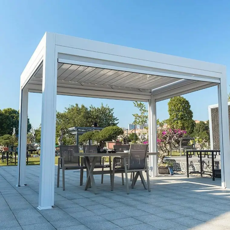Waterproof Aluminium Pergola In Outdoor Rainy Weather