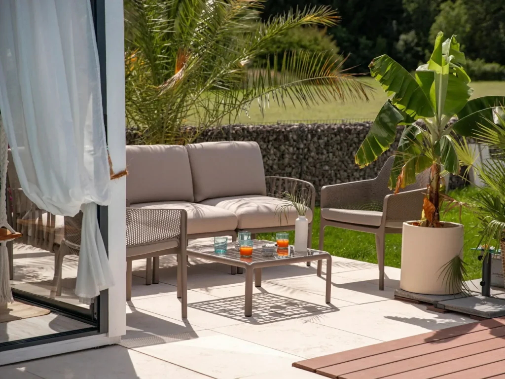 Relaxing garden seating area designed for comfort
