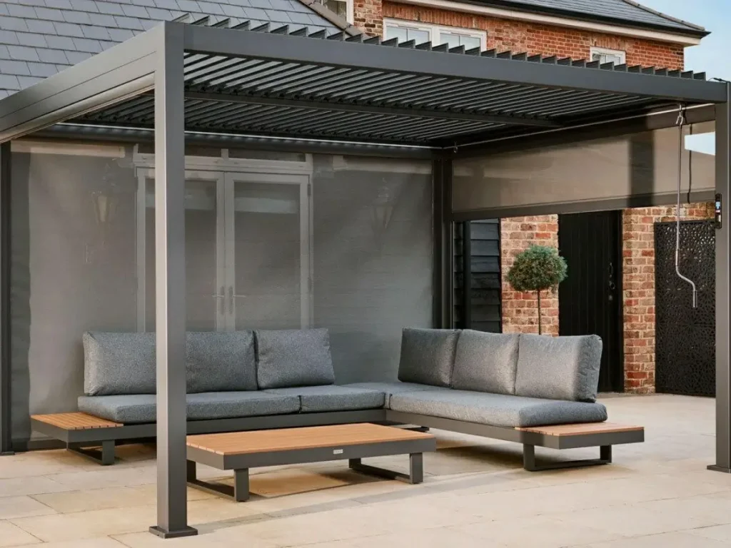 Comfortable outdoor living area created with a custom patio enclosure