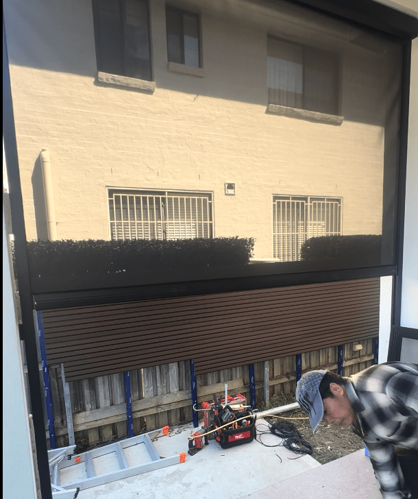 Promotional images for a motorized louvered pergola