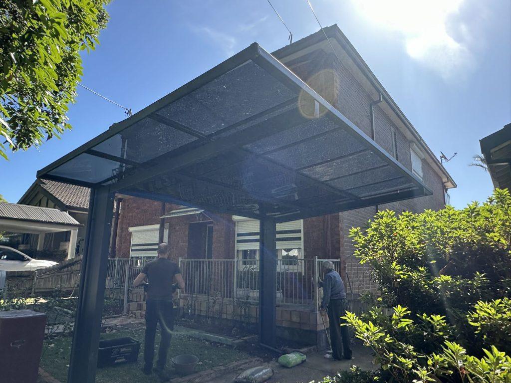Advertising images for awnings, carports, and patios